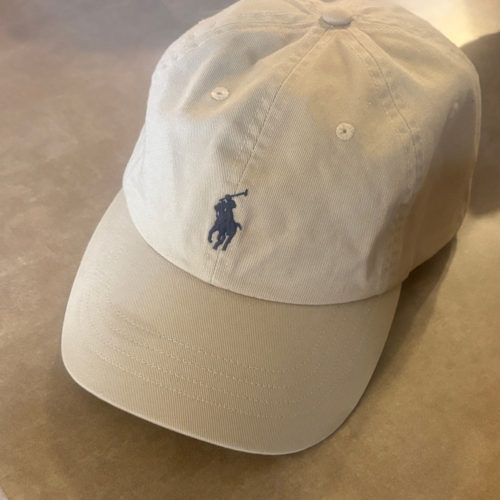 Polo by Ralph Lauren Tan Cap with Blue Logo